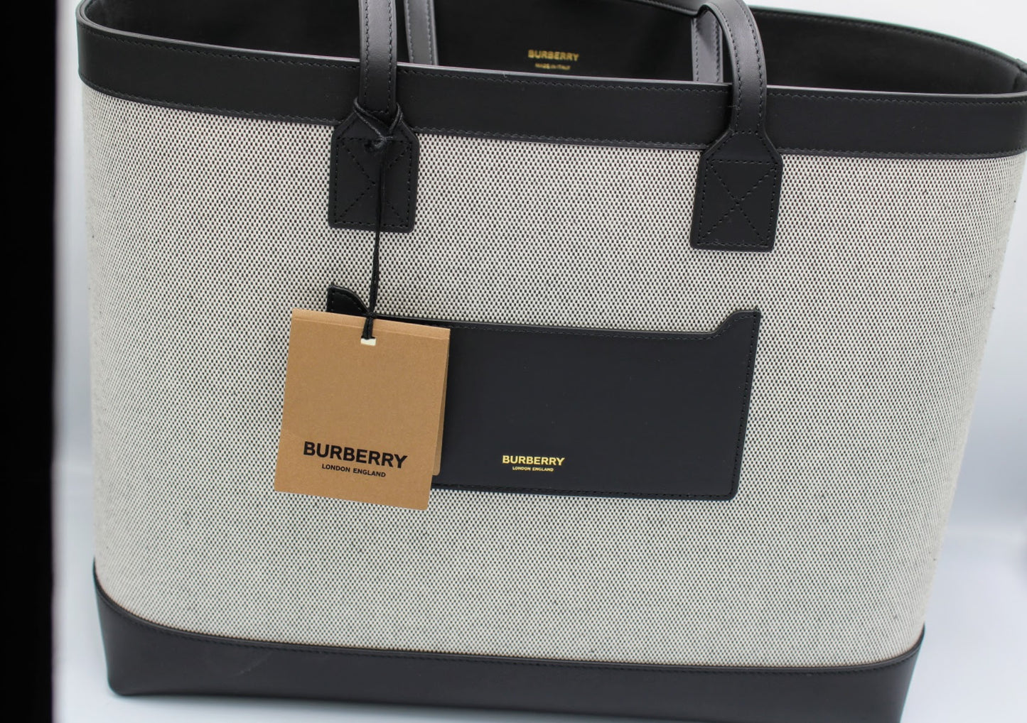 Burberry - Sac Cabas Gris Noir